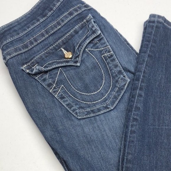 AUTHENTIC TRUE RELIGION JULIE SKINNY JEANS 31x29 MADE IN USA πΊπΈ - Picture 8 of 13